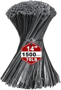 KAMOTA 14 Inch Black Nylon Zip Ties, 1500 Pack Self-Locking 70lb Tensile by KAMOTA