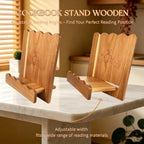 Scalloped Wooden Wood Recipe Cookbook Holder Stand for Kitchen Counter, Rustic Wood Cookbook Holder Display, Wooden Cookbook Stands Kitchen Book Holder Easel for Tablet, textbooks reading2 - Image 4