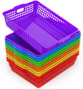 QRRICA 12 Pack Plastic Classroom Storage Baskets, Paper Trays for Classroom Organization & Turn in Trays for Teachers, Students, Desk Organizer Bin 13.8x10.6x3.1 Inch by QRRICA