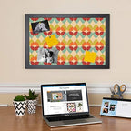 PinPix 36x18 inch Cork Bulletin Board. This Decorative Framed Pin Board Comes with Abstract Pattern in Color Design and Satin Black. Ideal for Home, Office Decor or School (PinPix-564) - Image 3