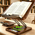 LOXP Book Stand with Storage, 360° Rotating Cookbook Stand, Ergonomic by LOXP