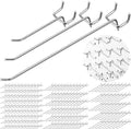 Hicarer 200 Pcs Stainless Steel Pegboard Hooks Multiple Sizes Fit 1/4" or 1/8" Pegboard Ideal for Garage Tool Organization, Wall Storage(4 Inch, 6 Inch, 8 Inch) by Hicarer