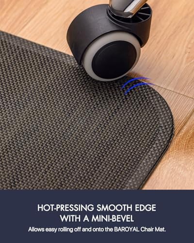 BARoyal Office Chair Mat for Hardwood Floor Under Desk Computer Rolling Chair Mat for Wood/Tile Floor Non-Slip Heavy Duty Desk Rug PVC Plastic Hard Floor Protector 40"x 48" (Espresso) - Image 5