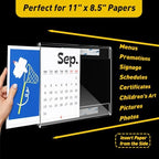 30 Pcs Acrylic Sign Holder 11 x 8.5, Horizontal Wall Mount Sign Holders - Image 5