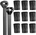 Blulu 7 Inch 500 Pcs Black Cable Ties with Metal Tooth Self Locking by Blulu