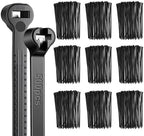Blulu 7 Inch 500 Pcs Black Cable Ties with Metal Tooth Self Locking by Blulu