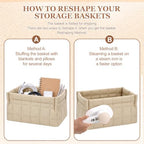 Mifoci 4 Pack Quilted Small Fabric Storage Basket for Table Shelf Toy Organizer Decorative Boho for Organizing Closet Decor Home Nursery Table Laundry Toy Clothes(Khaki) - Image 6