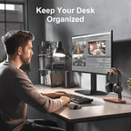 UPERGO Vertical Laptop Stand, Walnut Headphone Stand for Desk - Image 5