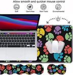 Ergonomic Keyboard Wrist Rest & Mouse Pad Wrist Rest Set,Large XXL Gaming Mousepad 31.5"x 11.8",Memory Foam,Easy Typing Pain Relief,Multifunctional Desk Mat for Office & Home,Colorful Dog Paw Print - Image 3