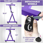 Liquid Stands Keyboard Stand w/ Wheels - Z Style Adjustable & Portable Professional Heavy Duty Digital Piano Stand - Fits 54-88 Key Electric Pianos - Sturdy Rolling Musical Keyboard Stand (Purple) - Image 3