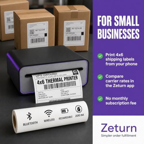4x6 Thermal Label Printer - Bluetooth, Wireless, 2 Extra Label Rolls - Image 7