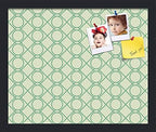PinPix 17x14 inch Cork Bulletin Board. This Decorative Framed Pin Board Comes with Diamond Pattern in Green Design and Satin Black. Ideal for Home, Office Decor or School (PinPix-586) by PinPixBulletinBoards