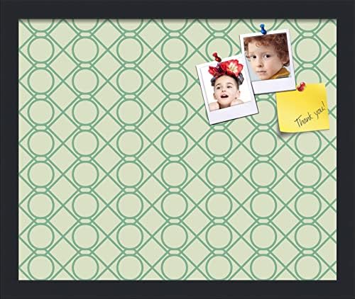 PinPix 17x14 inch Cork Bulletin Board. This Decorative Framed Pin Board Comes with Diamond Pattern in Green Design and Satin Black. Ideal for Home, Office Decor or School (PinPix-586) by PinPixBulletinBoards