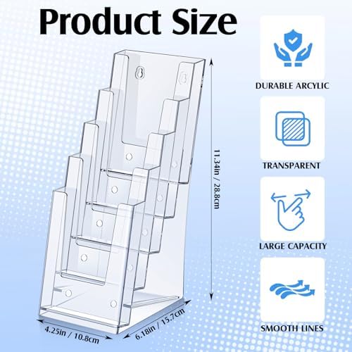 Dunzoom 3 Pcs 5 Tier Pamphlet Display Stand 4.2"x11.3" - Image 2