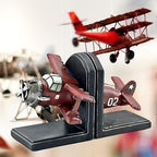 Bellaa Airplane Bookends, Biplane, Aeronautical, Wright Flyer Aircraft - Image 6