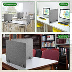 6 Pcs Acoustic Desk Divider Partition Privacy Panel 24 x 24",Light Gray - Image 6