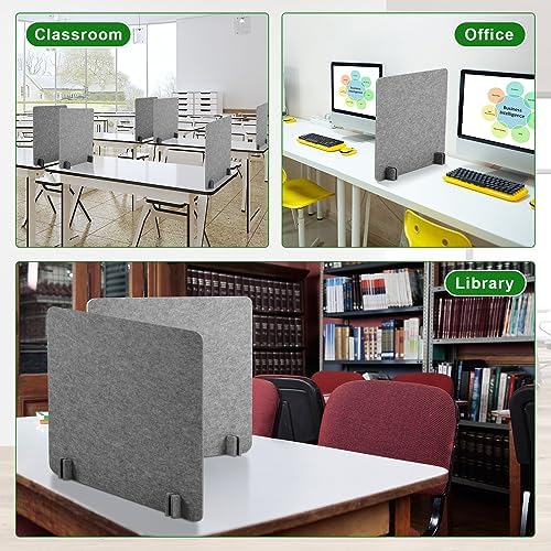 6 Pcs Acoustic Desk Divider Partition Privacy Panel 24 x 24",Light Gray - Image 6