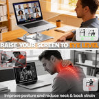 Urmust 360° Rotating Laptop Stand for Desk, 10-15.6“ Laptop Riser, Silver - Image 5