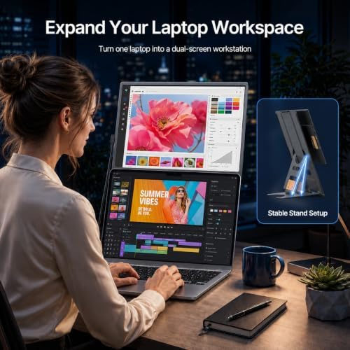 Laptop Screen Extender 15.6", 5 Modes & Detachable Slim Portable Monitor - Image 2