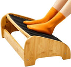 HUANUO Bamboo Under Desk Footrest with 4 Heights and Massage Texture by HUANUO