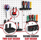 Novabright 6 Pieces Pegboard Organizer Accessories Set, Screwdriver Holder and Double Hole Pliers Holders, Pegboard Tool Hangers for Screwdrivers, Pliers, Scissors Wall Garage Workshop Storage (Black) - Image 3