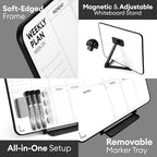 Double Sided Weekly Dry Erase Board with Stand 16"x12", to-do List White Board Calendar Dry Erase, Desktop Whiteboard Calendar, Schedule Board, Message Board, Menu Board for Home Office - Image 3