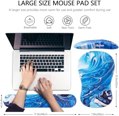 Ergonomic Mouse Pad & Keyboard Wrist Rest Set, Memory Foam - Image 5