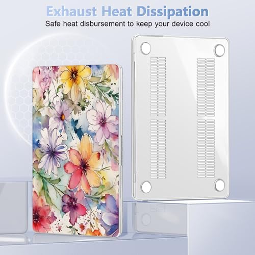 May Chen for MacBook Air 15 inch Case M5 M4 M3 M2 2026 2024-2023, Model A3448 A3241 A3114 A2941, Closes Seamlessly Hard Shell Laptop Cover with Keyboard Cover, Abstract Florals - Image 5
