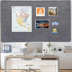 Extra Large Bulletin Board 96" x 48", Felt Pin Board, Dark Gray - Image 2