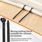 Blulu 7 Inch 500 Pcs Black Cable Ties with Metal Tooth Self Locking - Image 6