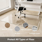 Koonmi Glass Chair Mat for Carpet, 51"x63" Thick Office Chair Mat - Image 4