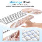 HAOCOO Ergonomic Keyboard Wrist Rest & Mouse Pad Set, Rose Gold Pink - Image 3