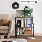 Warmiehomy 24x24 inches Printer Stand with Adjustable Storage Shelf - Large Printer Table with Wheels - 3 Tier Rolling Cart - Use for 3D Laser Printer Mini Fridge Home Office (Brown) - Image 2