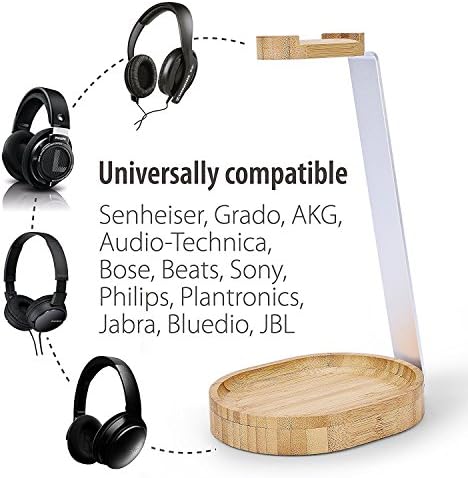 Avantree TR902 - Wood and Aluminum Headphone Stand with Cable Holder - Image 4
