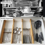 Utoplike 4 Pcs Bamboo Kitchen Drawer Dividers, Large Drawers Organizers - Image 4