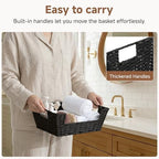 StorageWorks Pantry Baskets for Shelves, Snack Baskets, Black Paper Rope - Image 3