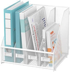4-Compartment Magazine File Holder and File Organizer for Desk, White by SUPEASY