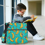 3-Ring Zipper Binder with Shoulder Strap Zip-Up Expanding File Folder Organizer Storage Fireproof Accordion Trapper Keeper Home School Office Three Butterfly (Banana Camera) - Image 6