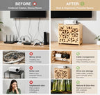 Wooden Projector Shelf,WiFi Router Box Hider,Power Strips Storage,Cable Management,Routers Cover Organizer for Office Home,Floating Modem Shelf for wall,Wall Shelves,wall Mount,Simple Assembly - Image 3