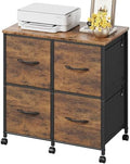 HIGDBFE 4 Drawer Lateral File Cabinet, Mobile Filing Cabinet Printer Stand by HIGDBFE