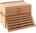 7 Elements 10 Drawer Wooden Artist Storage Supply Box for Pastels, Pencils, Pens, Markers, Brushes and Tools by 7Elements