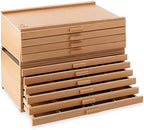 7 Elements 10 Drawer Wooden Artist Storage Supply Box for Pastels, Pencils, Pens, Markers, Brushes and Tools by 7Elements