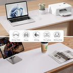 Aothia Faux Leather Desk Mat - Non-Slip PU Leather Desk Blotter, Waterproof Writing Surface, Large Desk Pad for Office & Home (Pale Lavender White, 55" x 24") - Image 6