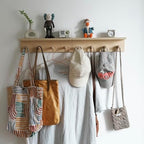 Entrance Coat Rack ，Coat Hooks, Wall-Mounted Wooden Hook Rack, Wall-Mounted Shelves are Very Suitable (Birch Color Finish—A-2) - Image 4