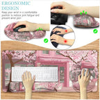 LIMKRIAN Anime Cat Mouse Pad with Wrist Rest, Pink Desk Mat Set for Women - Image 5
