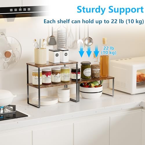 Golener Kitchen Counter Organizer, Countertop Shelf, Adjustable, Stackable - Image 4