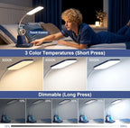 LED Desk Lamp with 10W Wireless Charging & Pen Holder, Navy Blue - Image 3