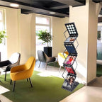 Folding Literature Rack, 6 Pockets Metal Brochure Holder Stand Floor Standing Magazine Rack，Double-sided Display Flyer Holder Stand Literature Stand for Trade Show Office Store Home - Image 7
