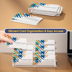MaxGear 4 Pack Acrylic Business Card Holder, Card Display Stand, 8 Pockets - Image 6