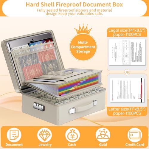 DocSafe 6400°F Fireproof Document Box with Lock, 10 Layers Heat Insulated - Image 7